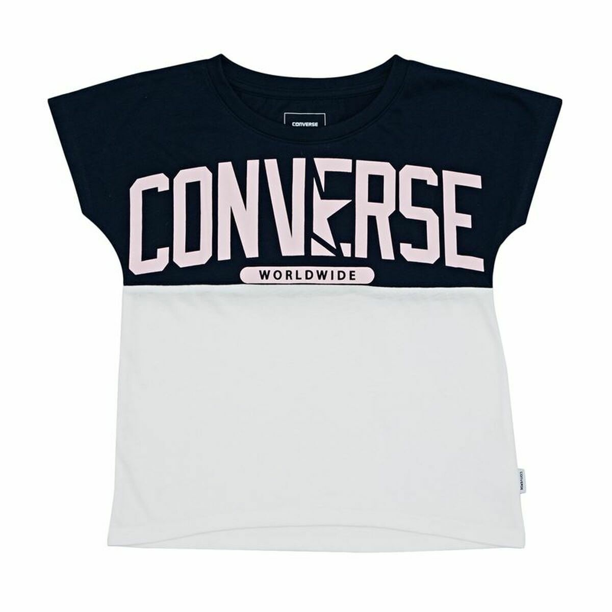 Camiseta de Manga Corta Infantil Converse Worldwide Azul oscuro