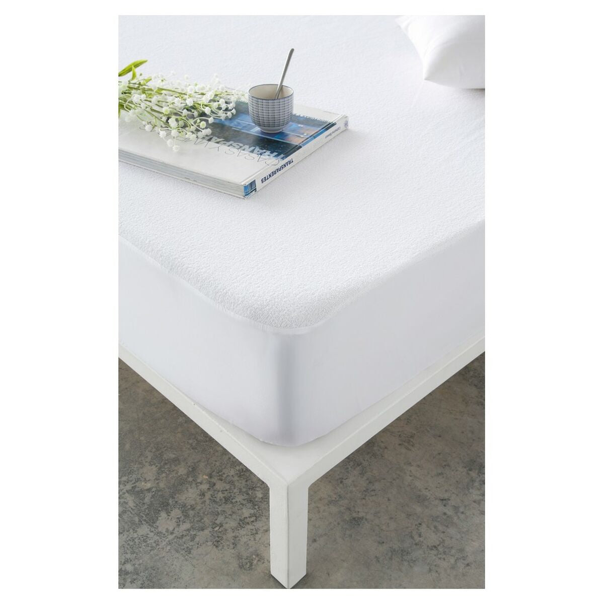 Protector de colchón Naturals Blanco Cama de 105 105 x 190/200 cm