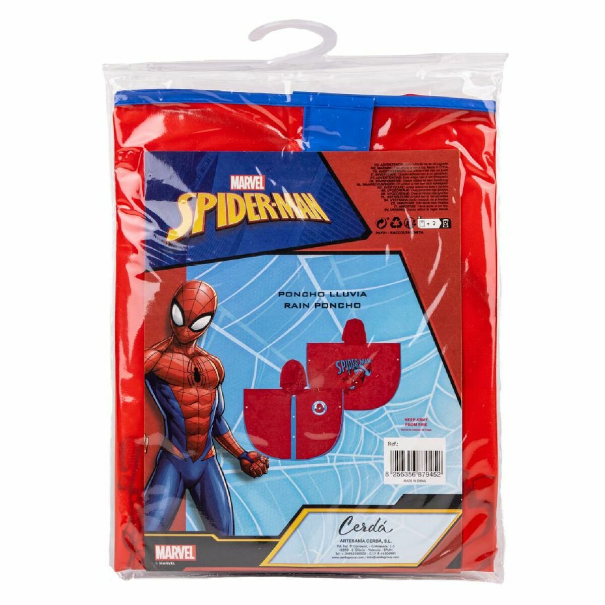 Poncho Impermeable con Capucha Spider-Man Rojo